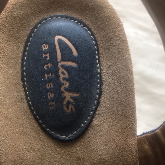 CLARKS LEATHER & CORK SANDALS - Picture 5 of 8